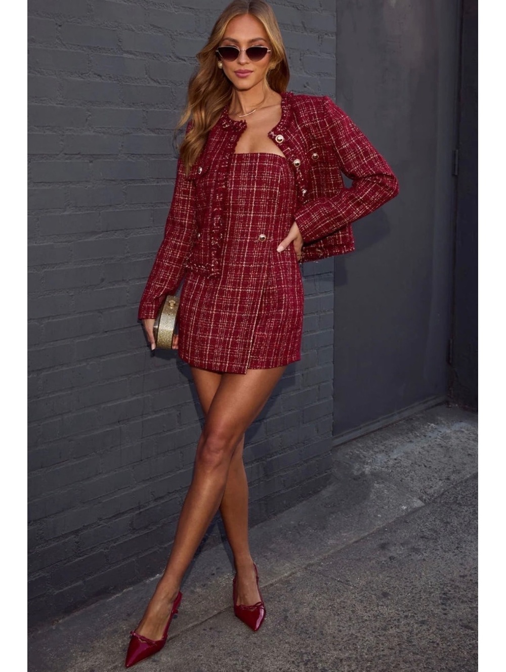 VICI Starlit Romance Tweed Romper, NWOT Women’s Small
